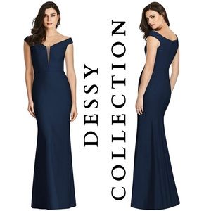 NEW Dessy Collection Off-the-Shoulder Trumpet Gown